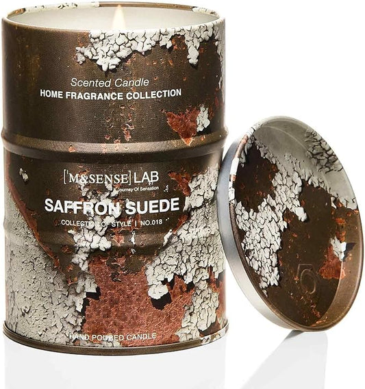 M&SENSE Saffron Suede Scented Candles Natural Non Toxic, Aromatherapy Candle for Stress Relief Meditation Relaxing, Housewarming Gifts for Women Men, 11.3oz 70 Hour Long Burning