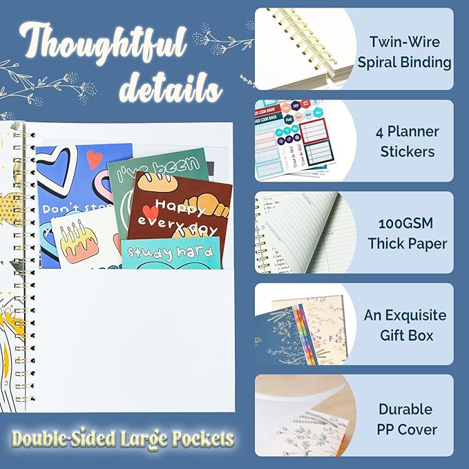 Jun 2025-Dec 2026 Academic Monthly Weekly Daily Planner for School, 19 Months Calendar 25-26 Planning Book with Colorful Tabs, 8.5" x 11" Mid Year College Organizer for Student Teacher (Blue)