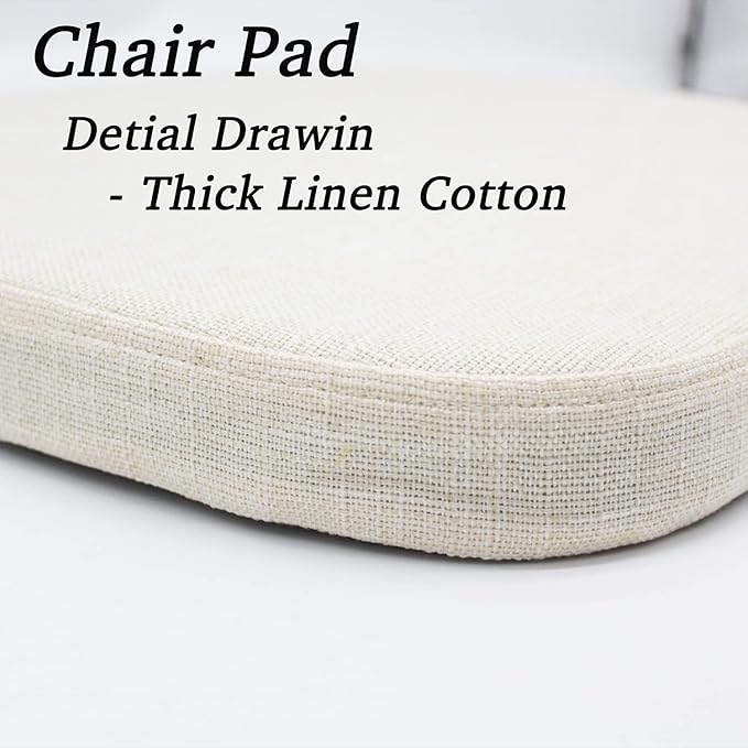 Chair Cushion with Ties for Dining Chairs - Memory Foam Non Slip Kitchen Chair Pad and Dining Seat Cushion with Machine Washable Cover Set of 4 [16.5 x 16.2 Inches] (Light Beige, 4)