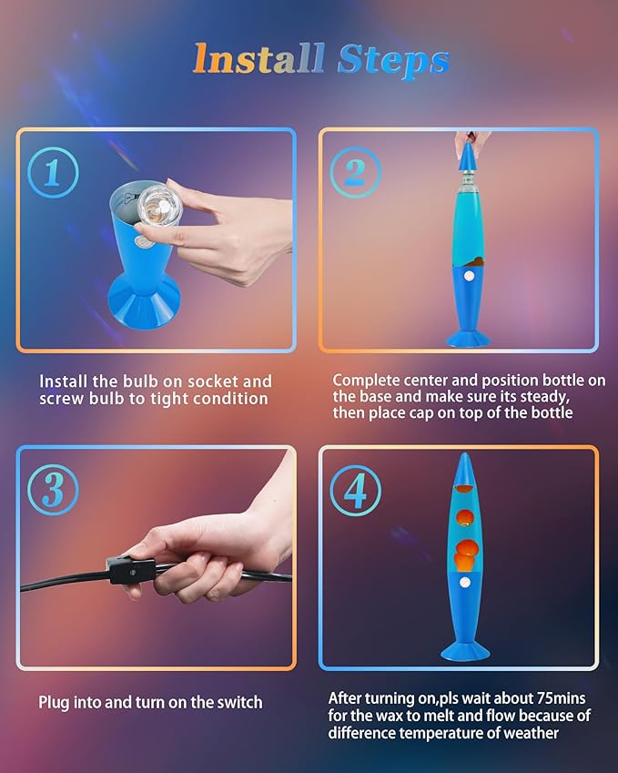 Orange Liquid Motion Lamp 16 Inches for Adults and Kids, Blue Base Magma Lamp Set The Mood for Home Living Room Office Bedroom Decor, Magma Lamp Night Light Cool Present for Boys Girls Teens