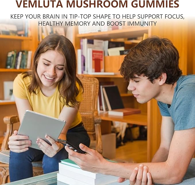 1 Pack 5000MG Mushroom Gummies -10 Blend Organic Mushroom Supplement containing Lion's Mane and Reishi for Brain and Immune Boosting, Blueberry Flavor, Non-GMO, 60 Counts