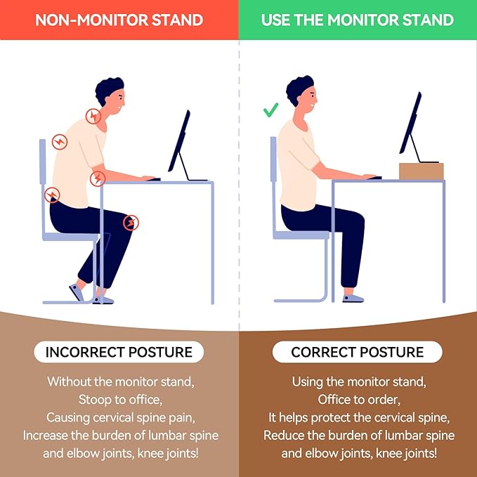 KIRIGEN Wooden Computer Stand - Monitor Arms, Laptop & TV Stand - Workspace Platform (59, Natural)