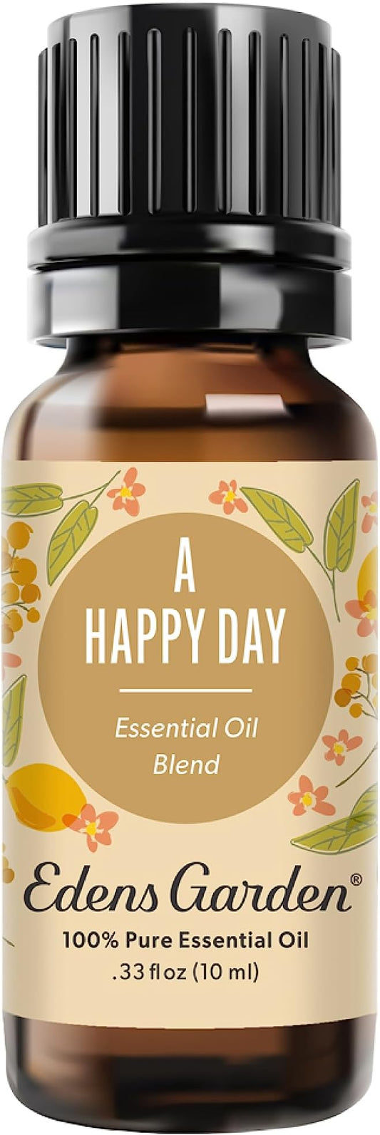 Edens Garden A Happy Day Essential Oil Blend- 100% Pure Premium Grade, Undiluted, Natural, Therapeutic, Aromatherapy, The Best for Diffusing, Skin, Candle, Laundry, Humidifier 10 ml (.33 fl oz)