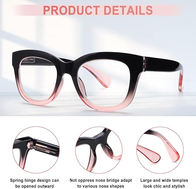 Progressive Multifocus Reading Glasses for Women Men Blue Light Blocking Computer No Line Multifocal Readers