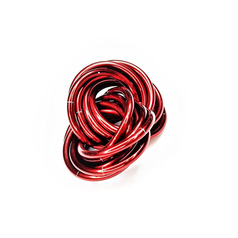 Möbii Fidget Ball (Solid Color): Quiet Mobius ADHD Anxiety Stim Stress Relief Toy Tool for Home Travel Office or Desk (Medium, Half, Ruby)