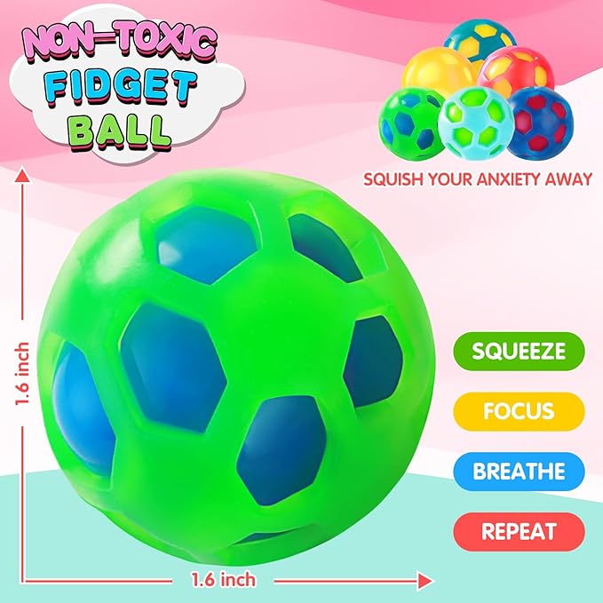 Stress Balls for Kids ,Fidget Toys Squishy, Squeezy, Stretchy Stress Fidget Balls, Slow Rising Squishy Ball for Party Favors, Classroom Prize, Travel Toy Gift, Hand Therapy Sensory Toy