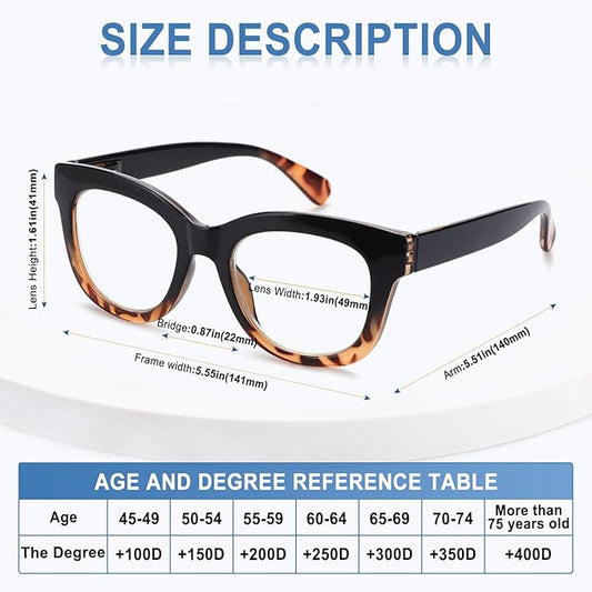 Progressive Multifocus Reading Glasses for Women Men Blue Light Blocking Computer No Line Multifocal Readers
