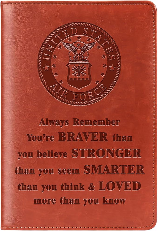 Air Force Gift Air Force Notebook Always Remember You Are Braver Inspiration Lined Journal Notebook Appreciation Gift for Air Force Military Notebook (Always-AIR FORCE)
