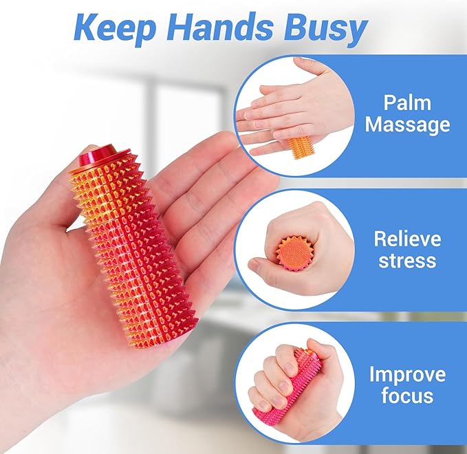 Little Ouchies Fidget Toy, Spike Roller Toy, Adults Pain stim Fidget Toy, Sensory Toy for Anxiety Relief Skin Picking, Press and Rotate Adults Spiky Sensory Toys, Portable ADHD Toys, Novelty Gifts