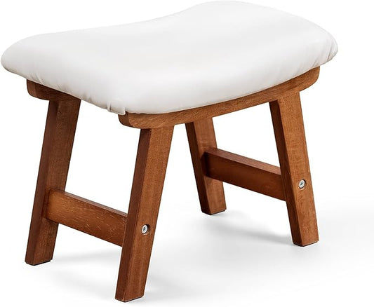 Foot Stool with Leather Cover,Foot Rest Made of Wooden for Couch,Bench,Sofa,Under Office Desk