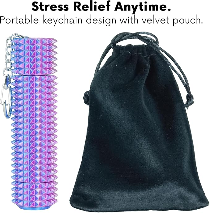 Fidget Roller Adults Teens Sensory Little Stim Gadget for Anxiety Relief Mild Ouchie,Desk Focus Tool Portable Hand Spinner Gifts Idea White Elephant Stocking Christmas(Purple,Full Grip)