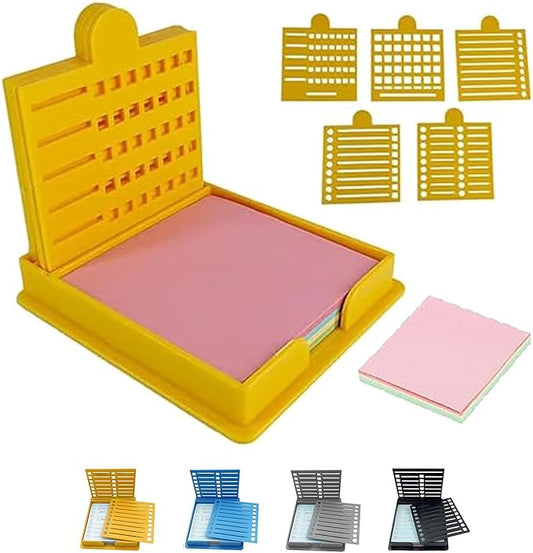 Smarter Sticky Note Kit, Ultimate Sticky Note Holder with Stencil, 5 Versatile Templates Organize Notes, Boost Productivity & Master Daily Planning, Perfect for to-Do Lists, Home, Office (Yellow)