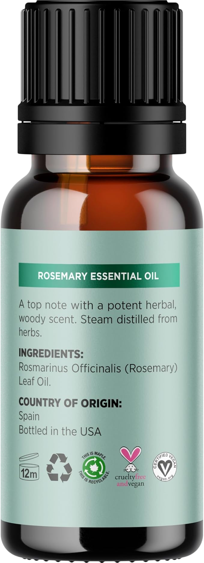 Pure Rosemary Essential Oil for Aromatherapy - Undiluted Rosemary Oil for Hair Skin and Nails - Essential Oil for Diffusers Plus Hair Oil for Enhanced Shine Cleansing and Dry Scalp Treatment