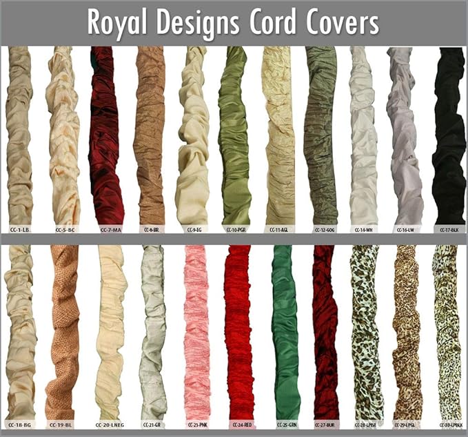 Royal Designs, Inc. Cord & Chain Cover 4 ft Silk Type Fabric, Chandelier Pendant Lighting Chain & Cable Management, Touch Fastener, Linen Beige - 2 Pack