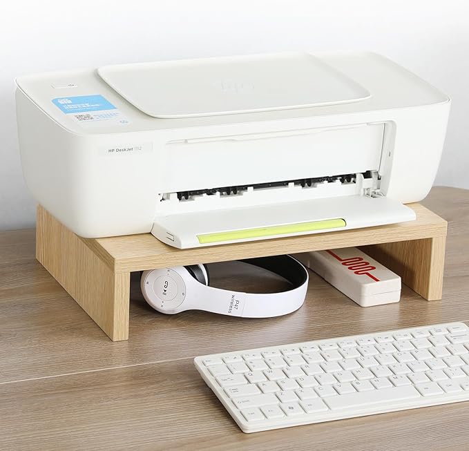 TEAMIX 14.2 inch Monitor Stand Riser, Wood Monitor Riser with Storage for Desk Small Monitor Stand TV/Screen/PC/Laptop Riser Computer Stand Desktop Shelf (Maple-14.2 inch)