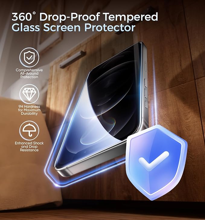 MAGIC JOHN 3rd Gen Upgraded for iPhone 12 ProMax Screen Protector 6.7 Inch,HD Clear,Shatterproof Tempered Film,Auto Dust-Elimination,Bubble Free,Easy Installation,2 Pack