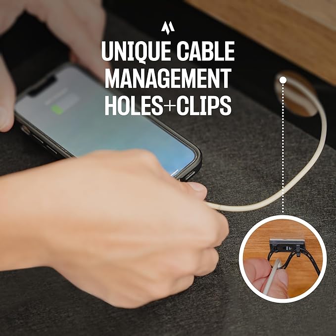 Under Desk Drawer Slide Out Attachment - Carbon Steel Undermount Table Drawer with Cable Management, Pull Out Add-On Storage for Office & Standing Desks (7.5" x 8" x 2.8")