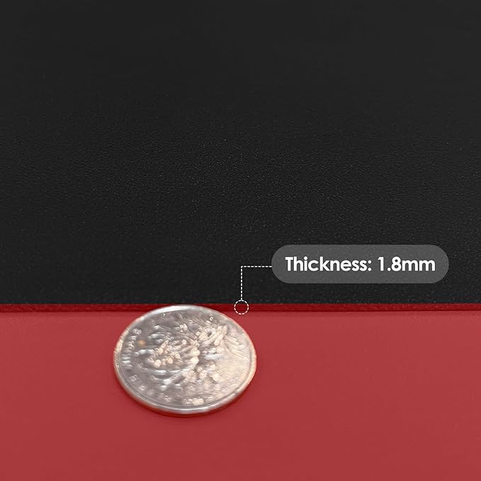 Leather Desk Mat,1.8mm Thick,12x40 Inch Desk Cover,Desk Protector Mat,Dresser Cover Top,XL Desk Mat,Table Top Protector,Dresser Protector Top,Desk Cover Protector(Black+Wine Red,12×40)