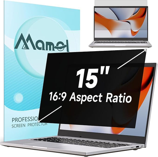 Nano Laptop Privacy Screen 15.6 Inch 16:9, No Glue Computer Monitor Privacy Shield, Matte Anti Glare Blue Light Filter Compatible with Lenovo Hp Dell Acer Asus Thinkpad Envy Xps