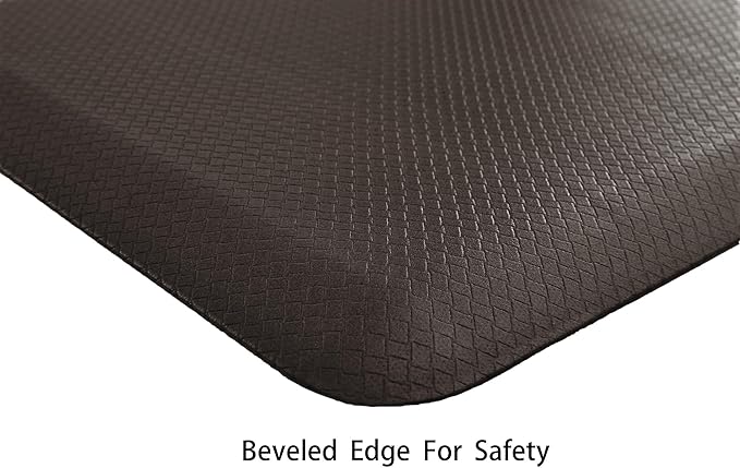 Anti Fatigue Kitchen Rugs Kitchen Mats for Floor,Cushioned Non-Slip Waterproof Ergonomic Comfort Rug Standing Mat for Kitchen,Doing Dishes,Floor,Home,Office,Sink,Laundry,Brown,17.3"x60"