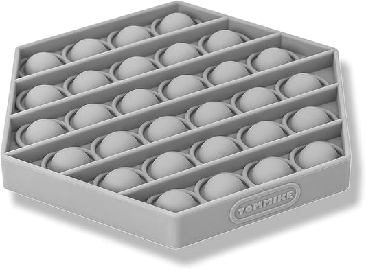 TOMMIKE Hexagon Push Pop Fidget Toy Bubble Sensory for Anxiety & Stress Relief Special Needs Autism Learning Office School Game Crafts Kids Adults (Ultimate Gray)