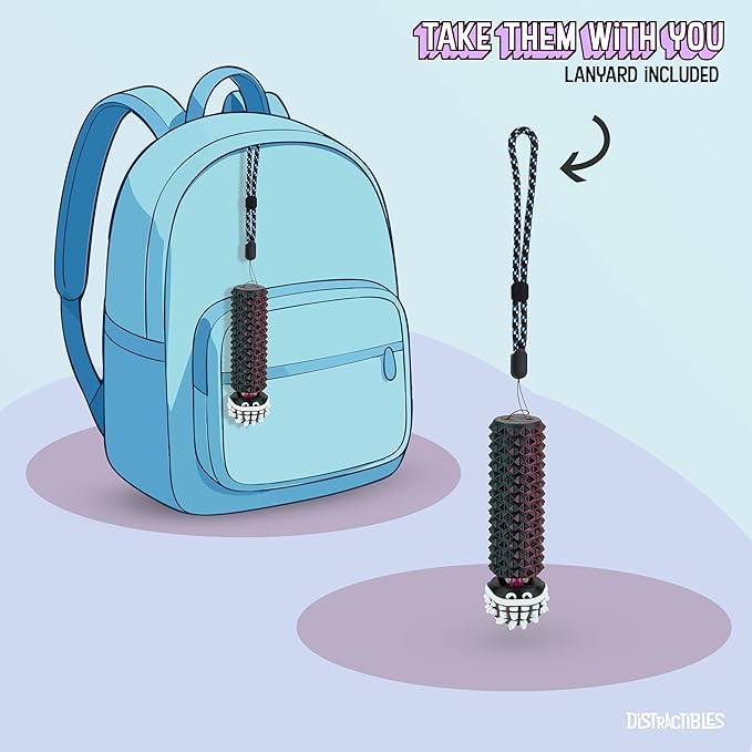 Shelly - Sensory Fidget Toy, Textured Pain Stim Device, Stress Relief for Focus and Concentration (Neon Crimson)