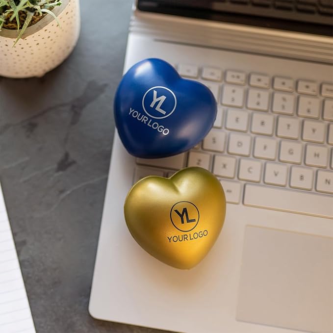 Custom Heart Shape Stress Balls with Logo/Text, Personalized Stress Balls for Adults 10/50/100 Packs Employee Appreciation Gift for Relief Encouraging
