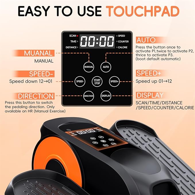 Under Desk Elliptical Machine, Morelax Ellipse Leg Exerciser for Seniors Fully Assembled, Quiet & Portable Electric Seated Pedal Exerciser with Remote Control & 12 Adjustable Speeds