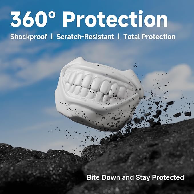 for AirPods Pro 2nd Generation Case, Unique Funny Teeth Design, Soft Silicone Shell, Compatible with Wireless Charging (Star White)