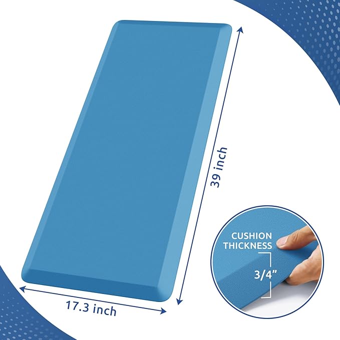 KitchenClouds Kitchen Mat Cushioned Anti Fatigue Kitchen Rug 0.8inch Waterproof Non Slip Kitchen Rugs and Mats Standing Desk Mat Comfort Floor Mats for Kitchen Sink Office (17.3"x39",Green)