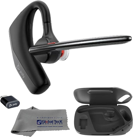 Poly Voyager Legend 50 UC Bluetooth Headset, Charging Case, AI-Powered Noise Cancellation, 4Mic WindSmart Tech, 10-Hr Battery, 98 ft Wireless Range, Multipoint Connectivity, Voice Assistant, GTW Cloth