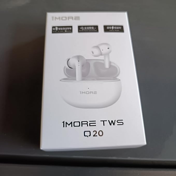 1MORE True Wireless Earbuds - Q20 Bluetooth Headphone Earbuds 30H Playback, Earphones with ANC, IPX4, Low-Latency Gaming Mode, in-Ear Earbuds with 4 Mic for Smart Phone Laptop TV Sports (White)