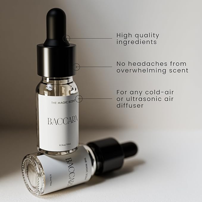 Baccara Diffuser Oil - Hotel & Home Luxury Scents Inspired by Baccarat Rouge - Diffuser Oil Scents for Home Designed for Use in All Diffusers - 0.3 fl oz, 10 mL