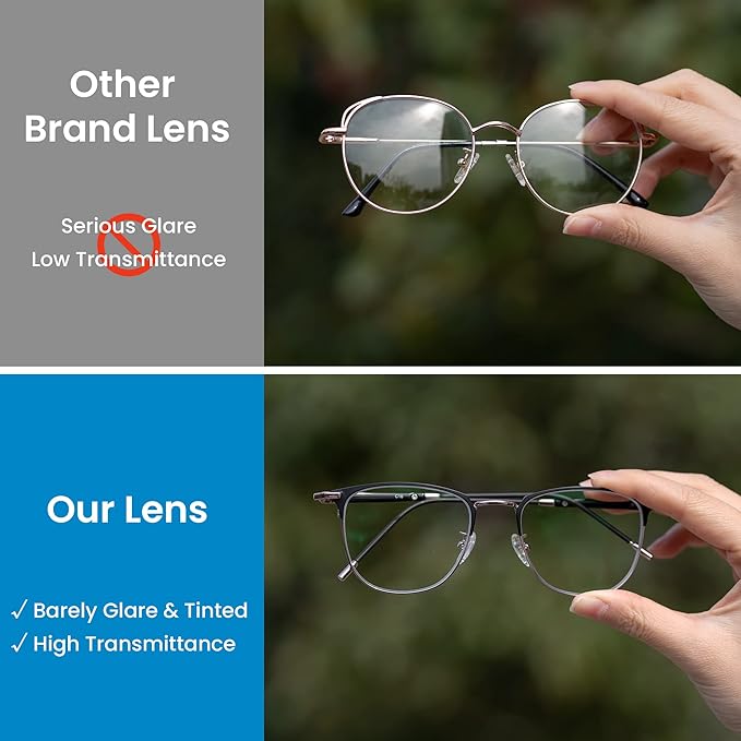 GUDVUE Blue Light Glasses, Computer/Gaming/TV/Phones Glasses for Women/men, Anti Glare/UV400/Eye Strain, Rose Gold