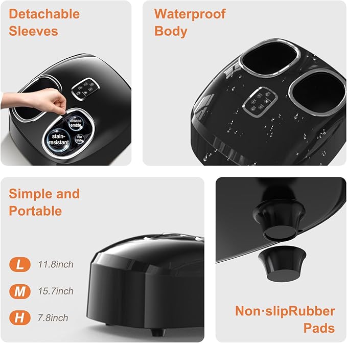 Shiatsu Foot Massager with Heat Feet Massager for Plantar Fasciitis, Neuropathy with Air Compression, Deep Kneading, Multiple Modes & Adiustable Intensity, Gifts for Women Men, Size 13