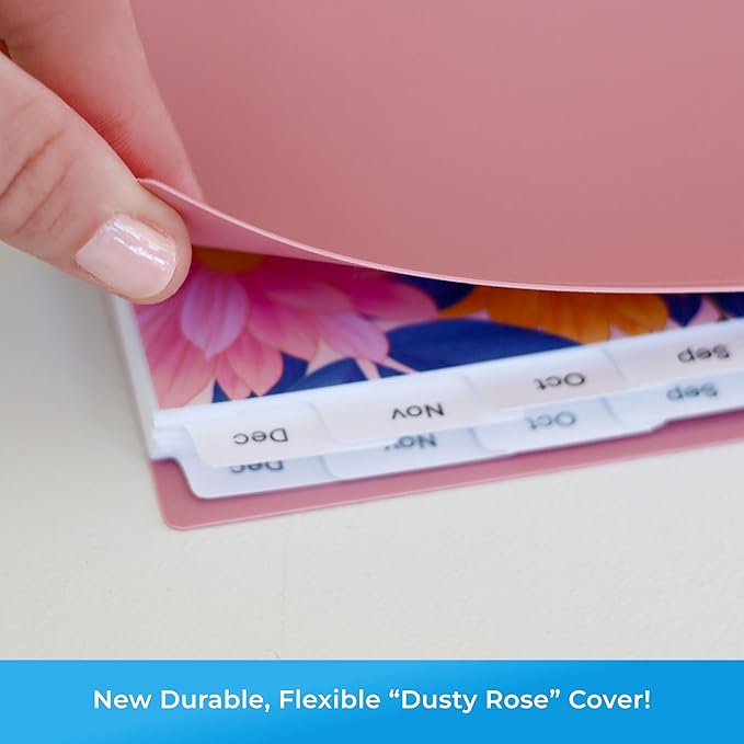 Blue Sky 17 Month 2025-2026 Weekly and Monthly Academic Year Planner Calendar, August 2025 - December 2026, 8.5" x 11", Flexible Cover, Wirebound, Laminated Tabs, Dusty Rose