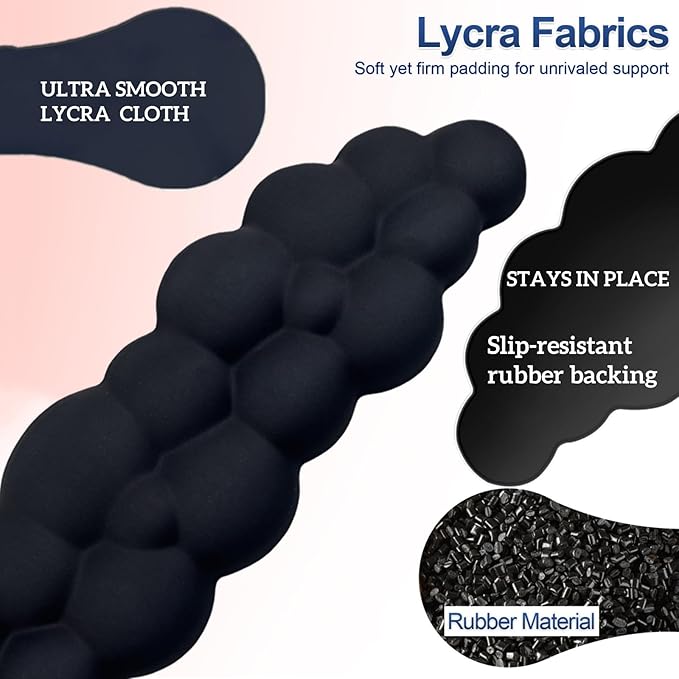 Cloud Wrist Rest Set for Keyboard and Mouse, Includes Cute Coaster, with Computers and Laptops (Black Set)