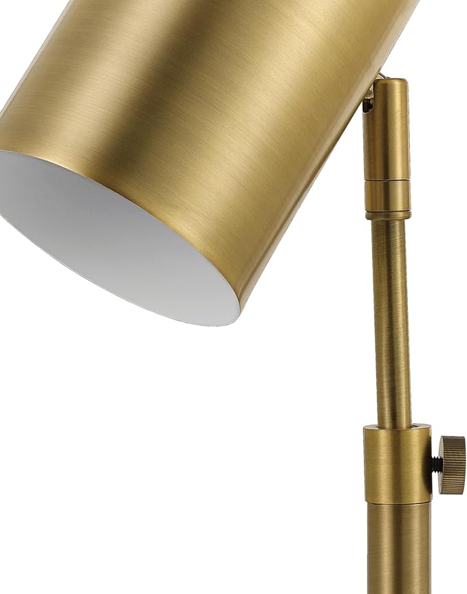 Globe Electric 52097 Pratt 18" Desk Lamp, Matte Brass Finish, Adjustable Height, in-Line Rocker On/Off Switch