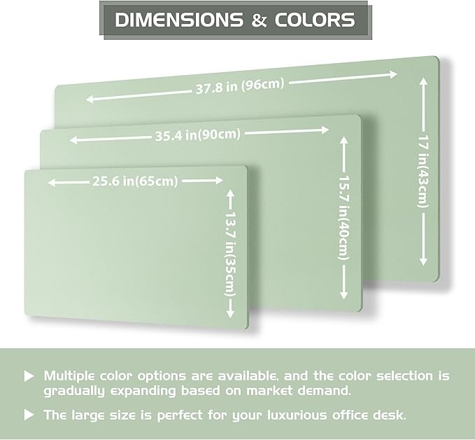 Aothia Double-Sided Desk Pad – 25.6"x13.7" Large Mouse Pad, Leather Desk Mat with Eco Cork Protector, Waterproof Desk Blotter for Office/Home (Aqua)