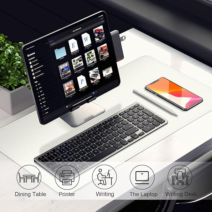 Large Desk Pad 47.2" x 17", Leather Desk Mat Protector, Non-Slip PU Leather Desk Blotter Pad, Large Mouse Keyboard Mat, Waterproof Desk Cover Pad for Office & Home (White)