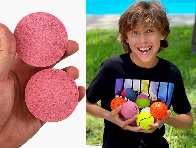 JA-RU Hi-Bounce Pinky Ball (6 Pack) Rubber-Handball Bouncy Balls for Kids and Adults. Small Pink Stress Bounce Ball. Indoor and Outdoor Sport Party Favors.Therapy. Plus 1 Small Ball. #976-6A