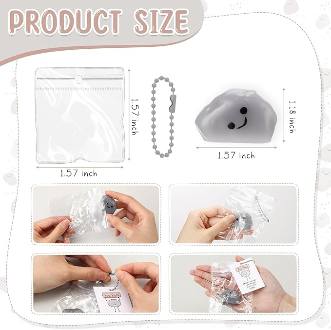 Wettarn 30 Sets You Rock Stress Balls with Inspirational Support Cards Stone Foam Relief Toy Teacher Thank You Gifts Employee Appreciation Gift for Coworker Staff Office Student Reward Party Favor