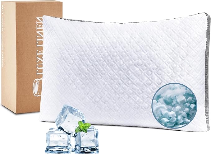 King Size Pillows, Shredded Memory Foam Pillows, Adjustable Bed Pillow for Sleeping, 20"x36"Cooling Tencel Circular Knit Pillows for Side, Back, Stomach Sleepers（Pack of 1）