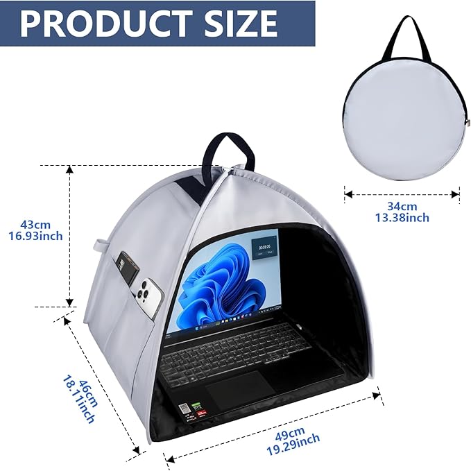 Universal Foldable Laptop Sun Shade & Privacy Shield -Fits 13-16 inch MacBook, Dell, Surface - Blocks Sunlight, Protects Privacy, Working Outdoor Travel,Anti - Glare(Have patents),Grey