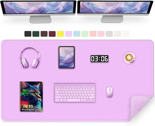 47.2" x 23.6" Large Desk Pad Mat - Non-Slip PU Leather Desk Mat, Large Mouse Pad, Computer Mat for Keyboard Mouse, Waterproof Desk Writing Mat (Violet)