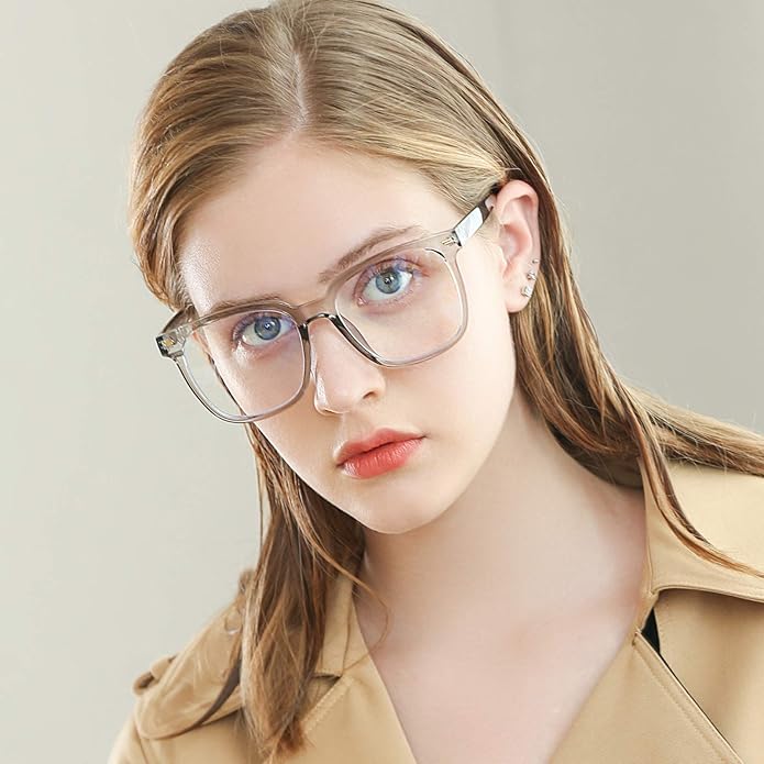 PANNER Oversized Square Blue Light Blocking Glasses for Women Men Anti Glare Reduce Eyestrain Computer Glasses