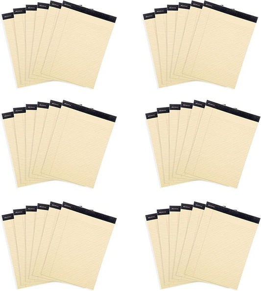 Mintra Office Legal Pads, ((xPremium, 8.5in x 11in, Narrow (Canary), 36pk (6-6pks)), Narrow Ruled, 50 Sheets per Notepad, Micro perforated Writing Pad, Notebook Paper for School, College, Office, Work