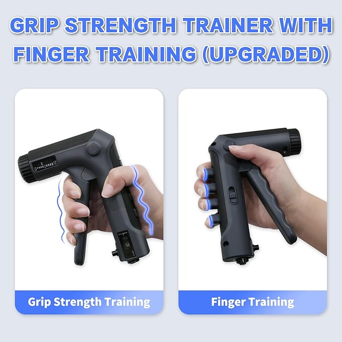 Grip Strength Trainer with Finger Exerciser, Adjustable Resistance Hand Gripper, Hand Exerciser with Counting for Muscle Building(10-130 LBS)