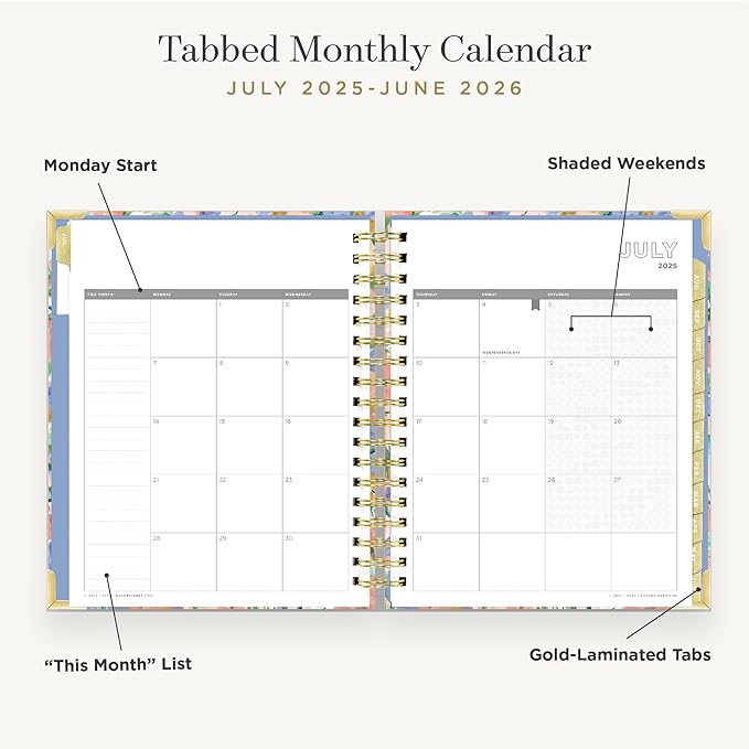 Day Designer 2025-2026 Daily Planner – Premium Planner for Stylish Organization. Combines Monthly Calendar, Hourly Schedule, To-Do List, Gratitude, Goal Setting, Inspirational Quotes, Stickers & More. Elegant laminated Cover with Gold Accents (Lorelei)