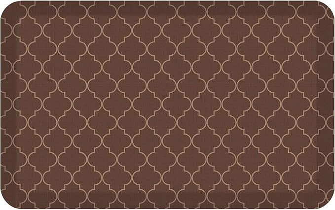 NewLife by GelPro Anti-Fatigue Designer Comfort Kitchen Floor Mat, 20x32”, Trellis Walnut Stain Resistant Surface with 3/4” Thick Ergo-foam Core for Health and Wellness